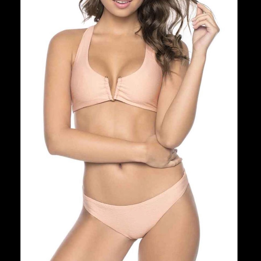 PilyQ basic full bottom in pink sand NWT